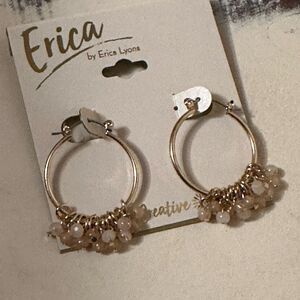 Erica Lyons gold beaded dangle earrings